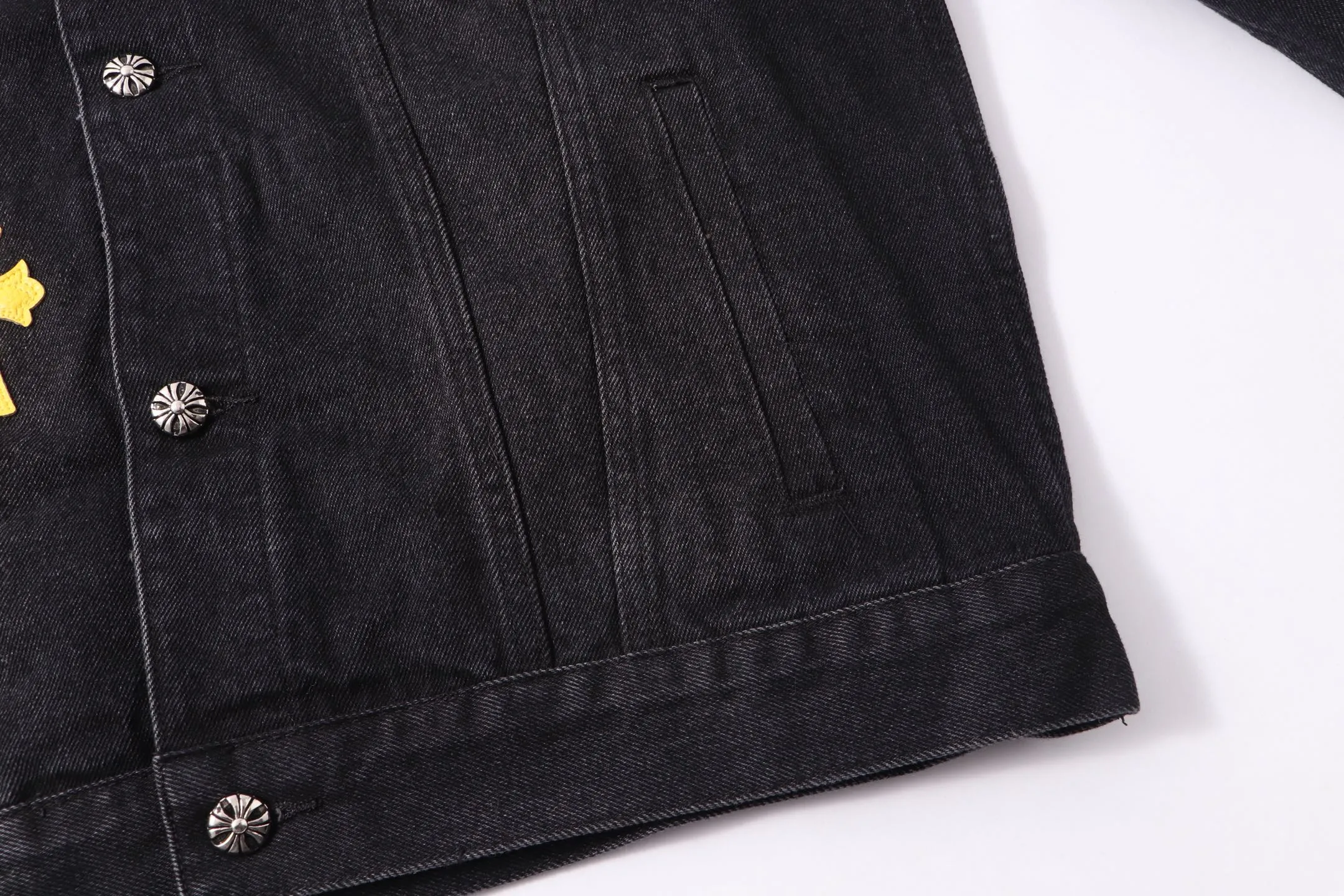 P370 Chrome Hearts Chrome Hearts Horseshoe Cross Shirt Denim Jacket Color: Black Size: M L XL XXL XXXL